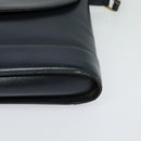 GUCCI Shoulder Bag Leather Navy Gold Auth ep8557-8