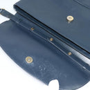 GUCCI Shoulder Bag Leather Navy Gold Auth ep8557-10