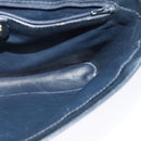 GUCCI Shoulder Bag Leather Navy Gold Auth ep8557-19