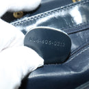 GUCCI Shoulder Bag Leather Navy Gold Auth ep8557-12