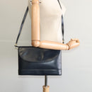 GUCCI Shoulder Bag Leather Navy Gold Auth ep8557-22