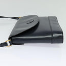 GUCCI Shoulder Bag Leather Navy Gold Auth ep8557-3