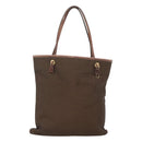 PRADA Tote Bag Canvas Brown Gold Auth ep8562-1