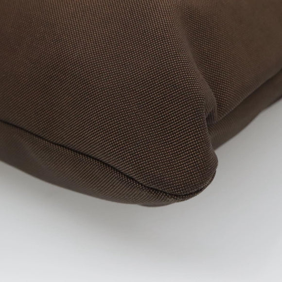 PRADA Tote Bag Canvas Brown Gold Auth ep8562