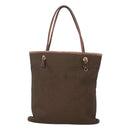 PRADA Tote Bag Canvas Brown Gold Auth ep8562-13