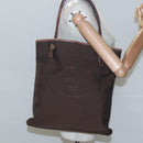 PRADA Tote Bag Canvas Brown Gold Auth ep8562-21