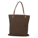 PRADA Tote Bag Canvas Brown Gold Auth ep8562-2