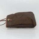PRADA Tote Bag Canvas Brown Gold Auth ep8562-3