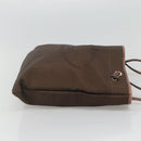 PRADA Tote Bag Canvas Brown Gold Auth ep8562-4