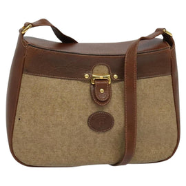 GUCCI Shoulder Bag PVC Brown Gold Auth ep8569