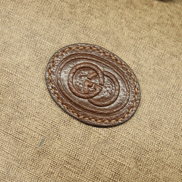GUCCI Shoulder Bag PVC Brown Gold Auth ep8569