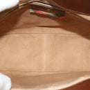 GUCCI Shoulder Bag PVC Brown Gold Auth ep8569-10