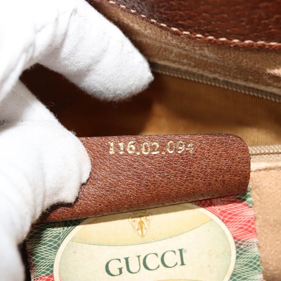 GUCCI Shoulder Bag PVC Brown Gold Auth ep8569