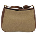 GUCCI Shoulder Bag PVC Brown Gold Auth ep8569-2