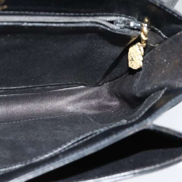 GUCCI Shoulder Bag Leather Black Gold Auth ep8582