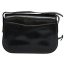 GUCCI Shoulder Bag Leather Black Gold Auth ep8582-2