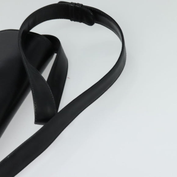 GUCCI Shoulder Bag Leather Black Gold Auth ep8582