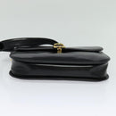 GUCCI Shoulder Bag Leather Black Gold Auth ep8582-5