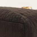 Christian Dior Canage Hand Bag Nylon Brown Gold Auth ep8590-14