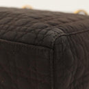 Christian Dior Canage Hand Bag Nylon Brown Gold Auth ep8590-15