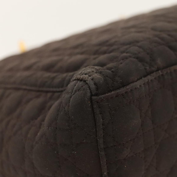 Christian Dior Canage Hand Bag Nylon Brown Gold Auth ep8590