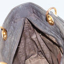 Christian Dior Canage Hand Bag Nylon Brown Gold Auth ep8590-19