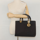 Christian Dior Canage Hand Bag Nylon Brown Gold Auth ep8590-22