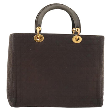 Christian Dior Canage Hand Bag Nylon Brown Gold Auth ep8590 - 0