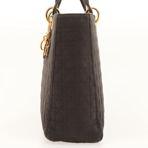 Christian Dior Canage Hand Bag Nylon Brown Gold Auth ep8590