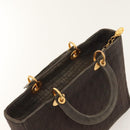 Christian Dior Canage Hand Bag Nylon Brown Gold Auth ep8590-6