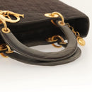 Christian Dior Canage Hand Bag Nylon Brown Gold Auth ep8590-7
