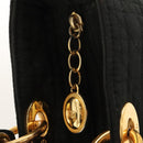 Christian Dior Canage Hand Bag Nylon Black Gold Auth ep8591-10