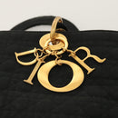 Christian Dior Canage Hand Bag Nylon Black Gold Auth ep8591-17
