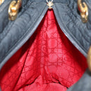 Christian Dior Canage Hand Bag Nylon Black Gold Auth ep8591-19