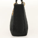 Christian Dior Canage Hand Bag Nylon Black Gold Auth ep8591-3