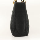 Christian Dior Canage Hand Bag Nylon Black Gold Auth ep8591-4