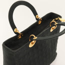 Christian Dior Canage Hand Bag Nylon Black Gold Auth ep8591-6