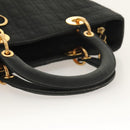 Christian Dior Canage Hand Bag Nylon Black Gold Auth ep8591-7