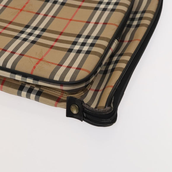 Burberrys Nova Check Garment Cover Canvas Beige Gold Auth ep8592