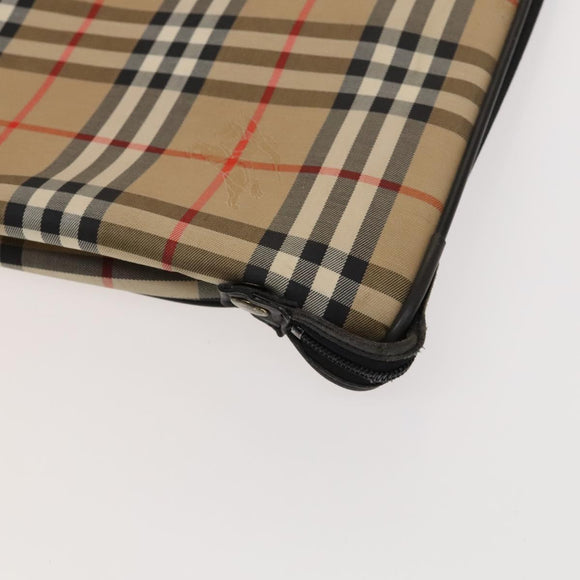 Burberrys Nova Check Garment Cover Canvas Beige Gold Auth ep8592