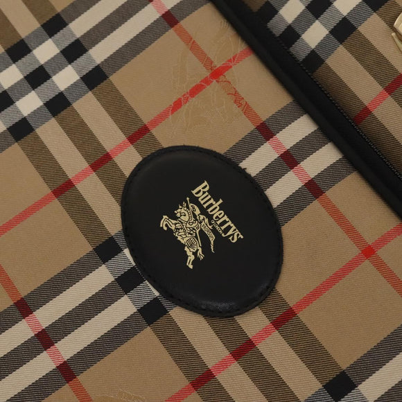 Burberrys Nova Check Garment Cover Canvas Beige Gold Auth ep8592