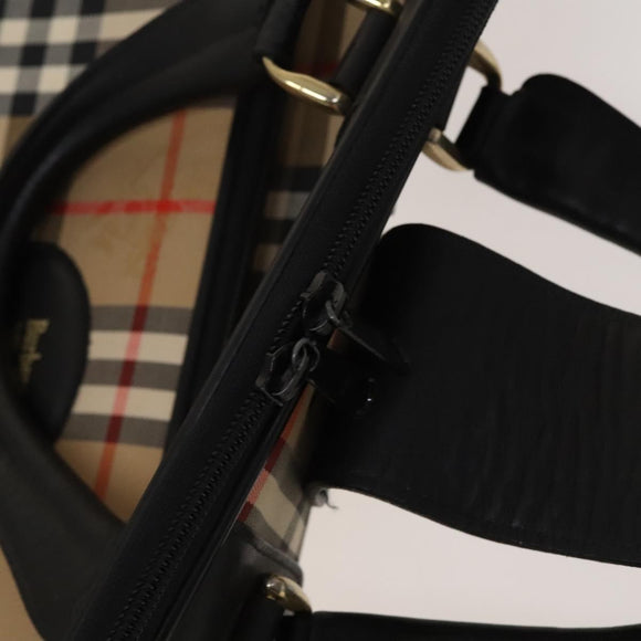 Burberrys Nova Check Garment Cover Canvas Beige Gold Auth ep8592