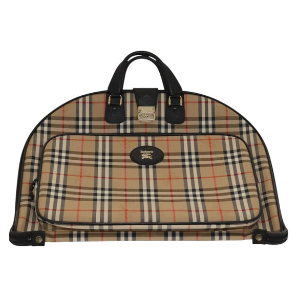 Burberrys Nova Check Garment Cover Canvas Beige Gold Auth ep8592