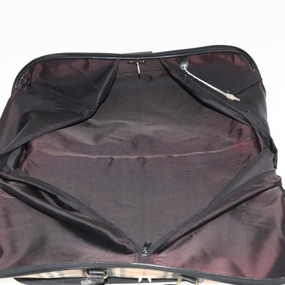 Burberrys Nova Check Garment Cover Canvas Beige Gold Auth ep8592