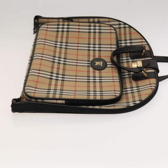 Burberrys Nova Check Garment Cover Canvas Beige Gold Auth ep8592
