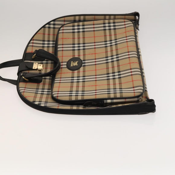 Burberrys Nova Check Garment Cover Canvas Beige Gold Auth ep8592