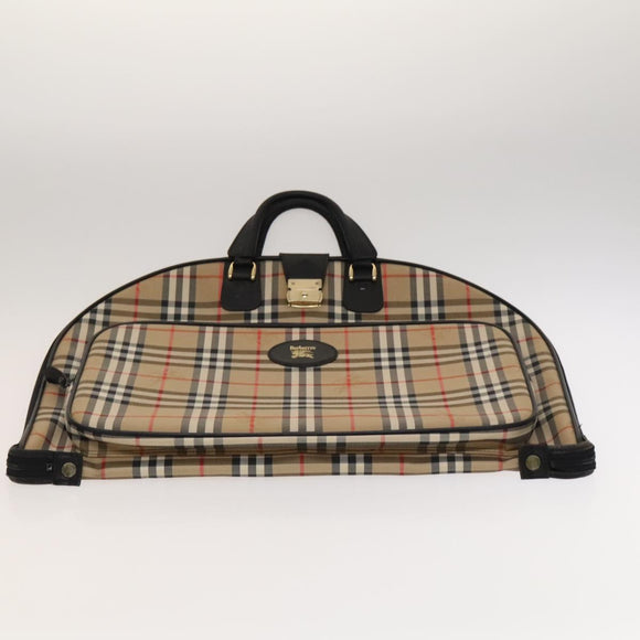 Burberrys Nova Check Garment Cover Canvas Beige Gold Auth ep8592