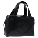 GUCCI Hand Bag Patent Leather Black Silver 000 1274 0505 Auth ep8594-1