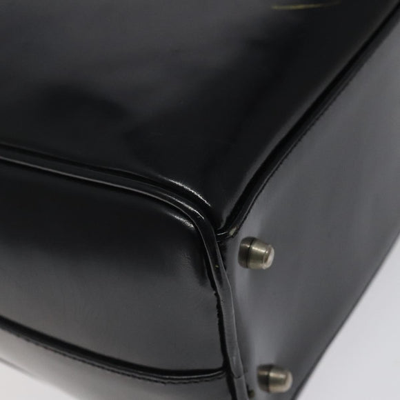 GUCCI Hand Bag Patent Leather Black Silver 000 1274 0505 Auth ep8594