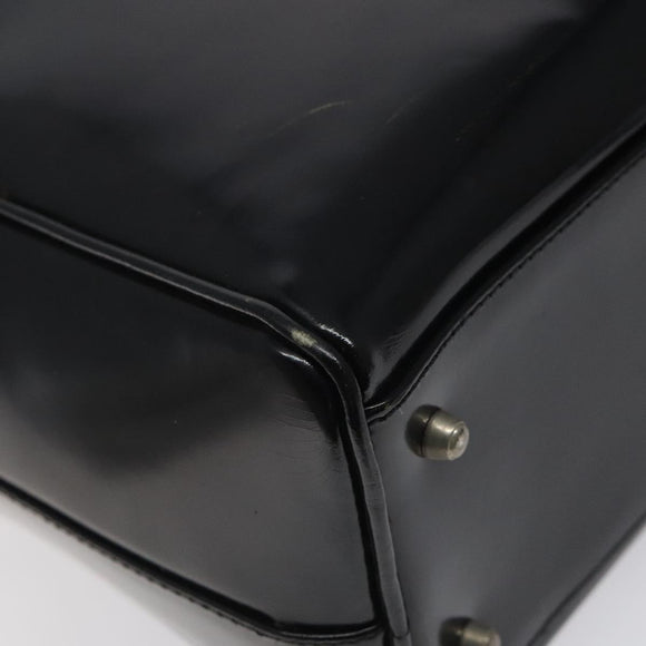 GUCCI Hand Bag Patent Leather Black Silver 000 1274 0505 Auth ep8594